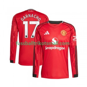 Fußballtrikots Manchester United Alejandro Garnacho 17 2025-2026 Langarm Heimtrikotsatz kaufen